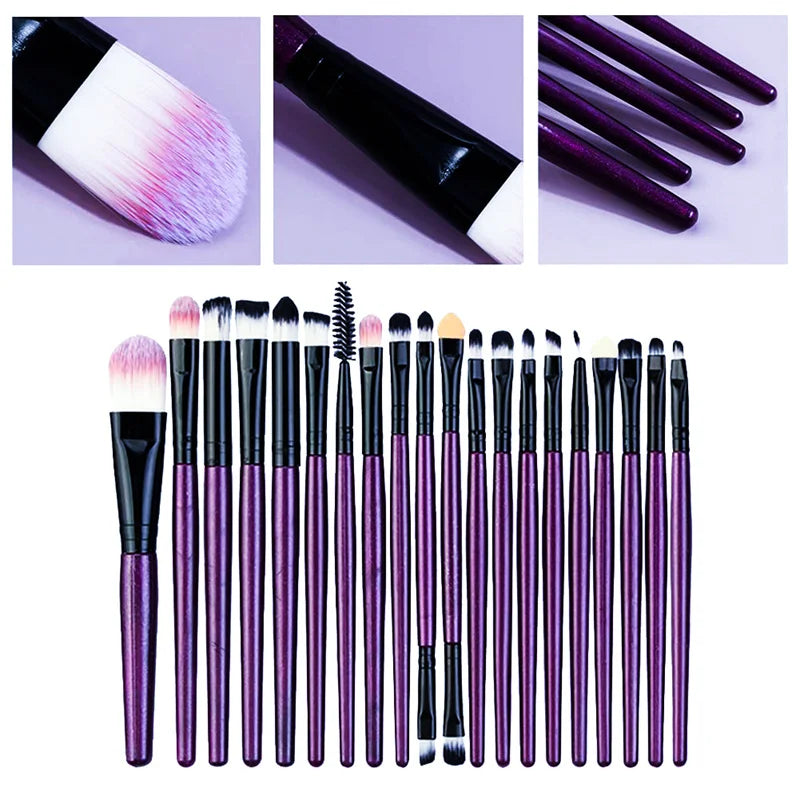20Pcs Makeup Brush Set for Eyes, Cheeks & Foundation