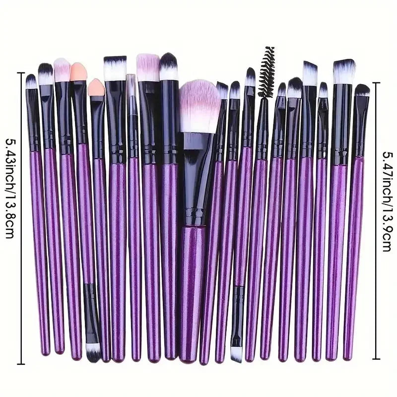 20Pcs Makeup Brush Set for Eyes, Cheeks & Foundation
