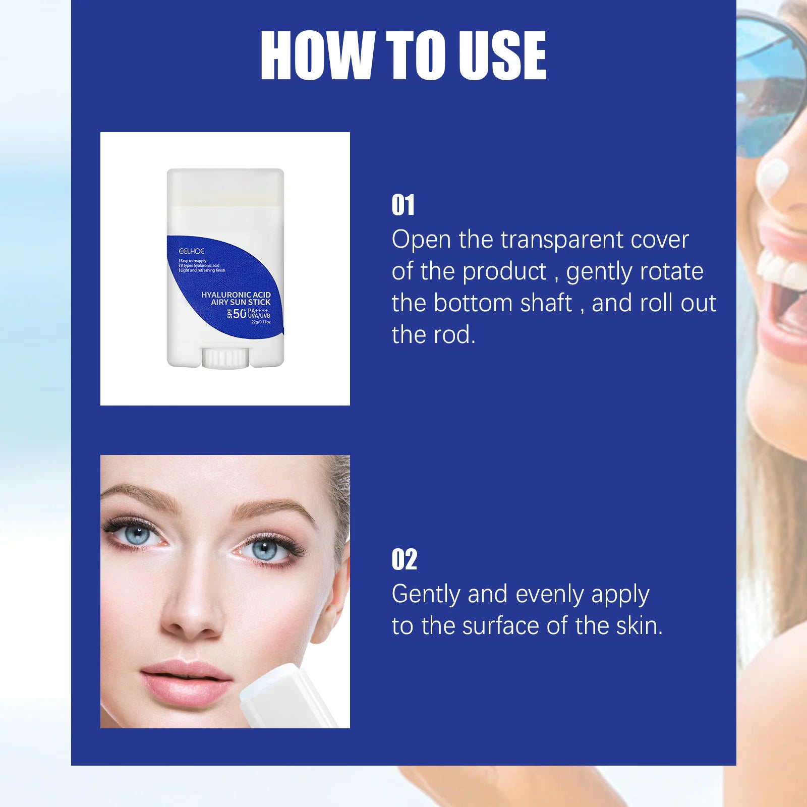 EELHOE SPF 50+ Hyaluronic Acid Sunscreen Stick