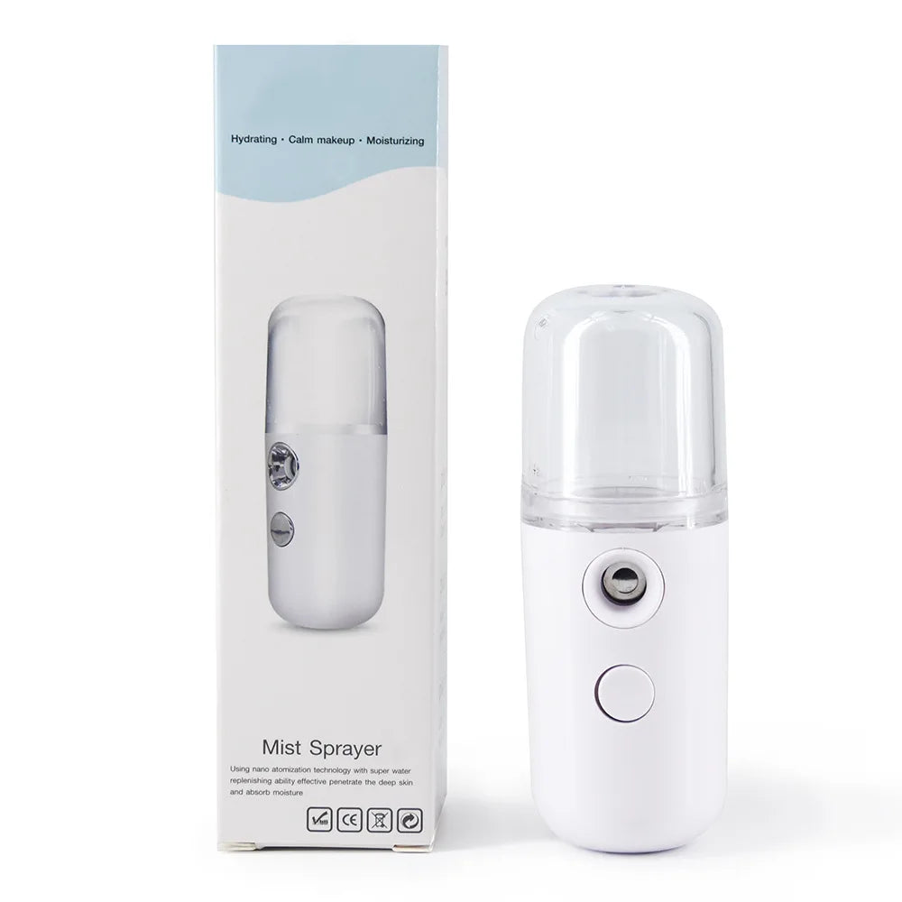 USB Rechargeable Facial Mist Sprayer – Portable Nano Steamer & Humidifier