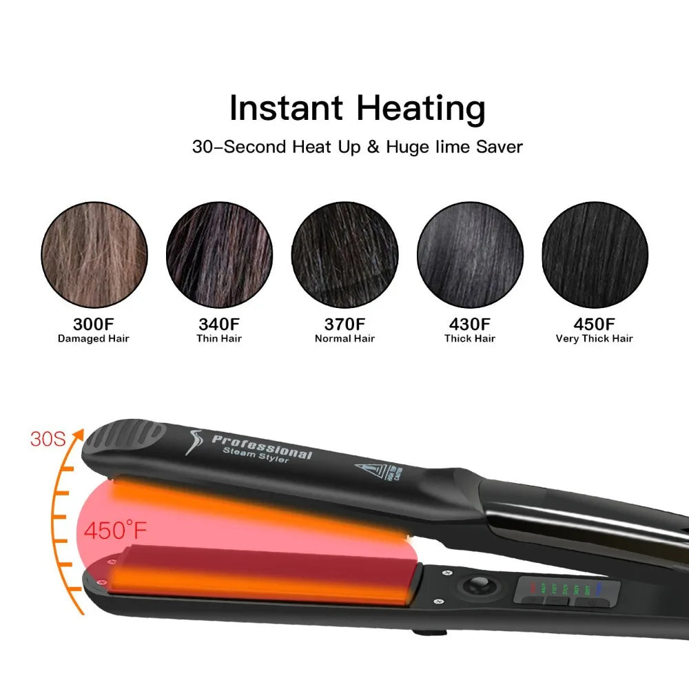 Steam Hair Straightener Ceramic Flat Iron