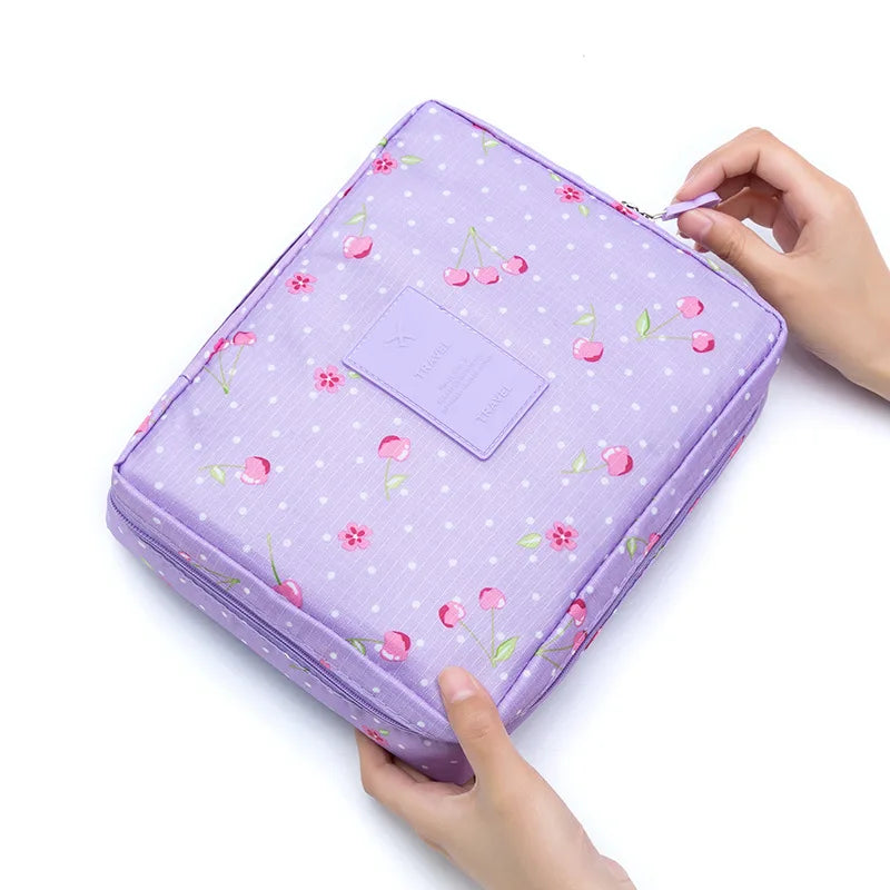 Women’s Travel Cosmetic Bag – Large Capacity Zipper Makeup Pouch