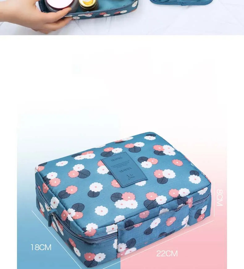 Women’s Travel Cosmetic Bag – Large Capacity Zipper Makeup Pouch