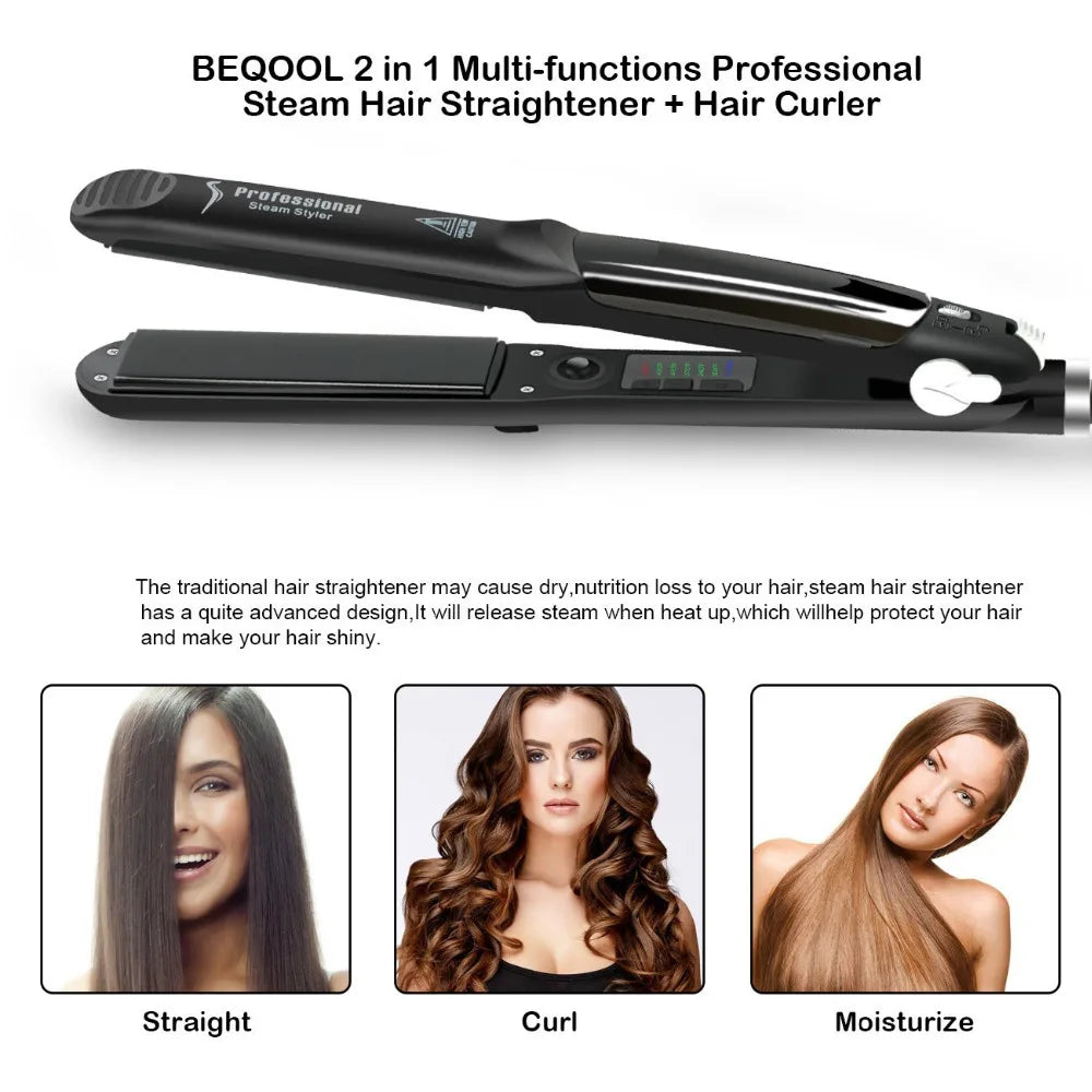 Steam Hair Straightener Ceramic Flat Iron