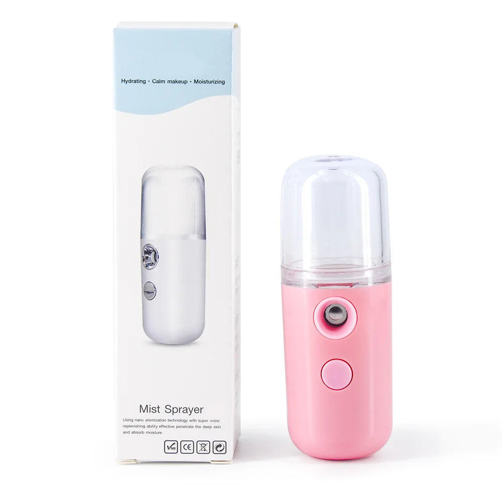 USB Rechargeable Facial Mist Sprayer – Portable Nano Steamer & Humidifier