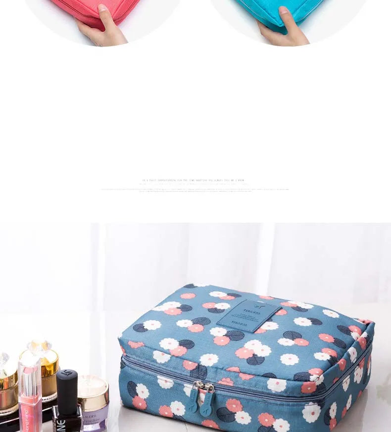 Women’s Travel Cosmetic Bag – Large Capacity Zipper Makeup Pouch