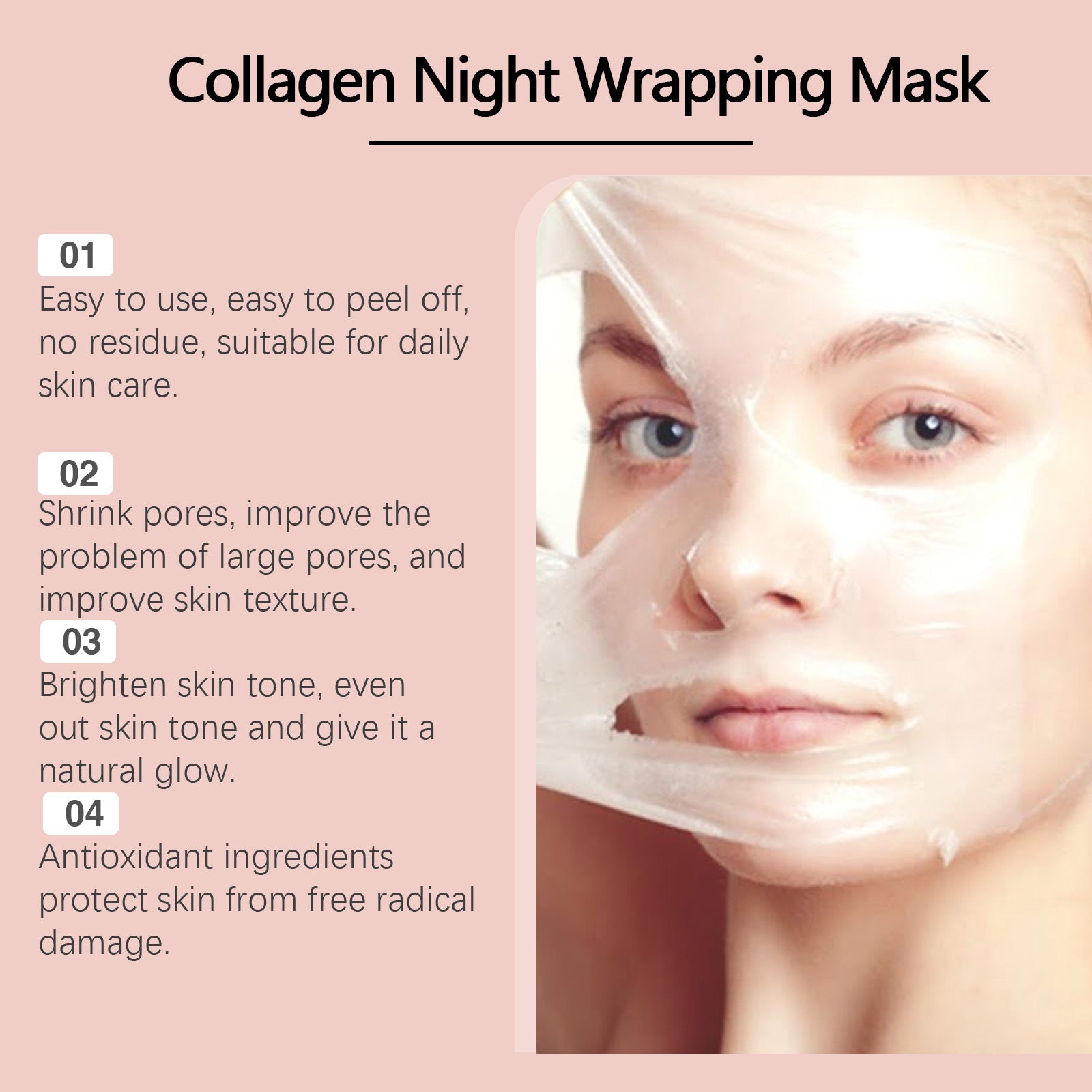 Collagen Overnight Wrapping Peel-Off Facial Mask Set