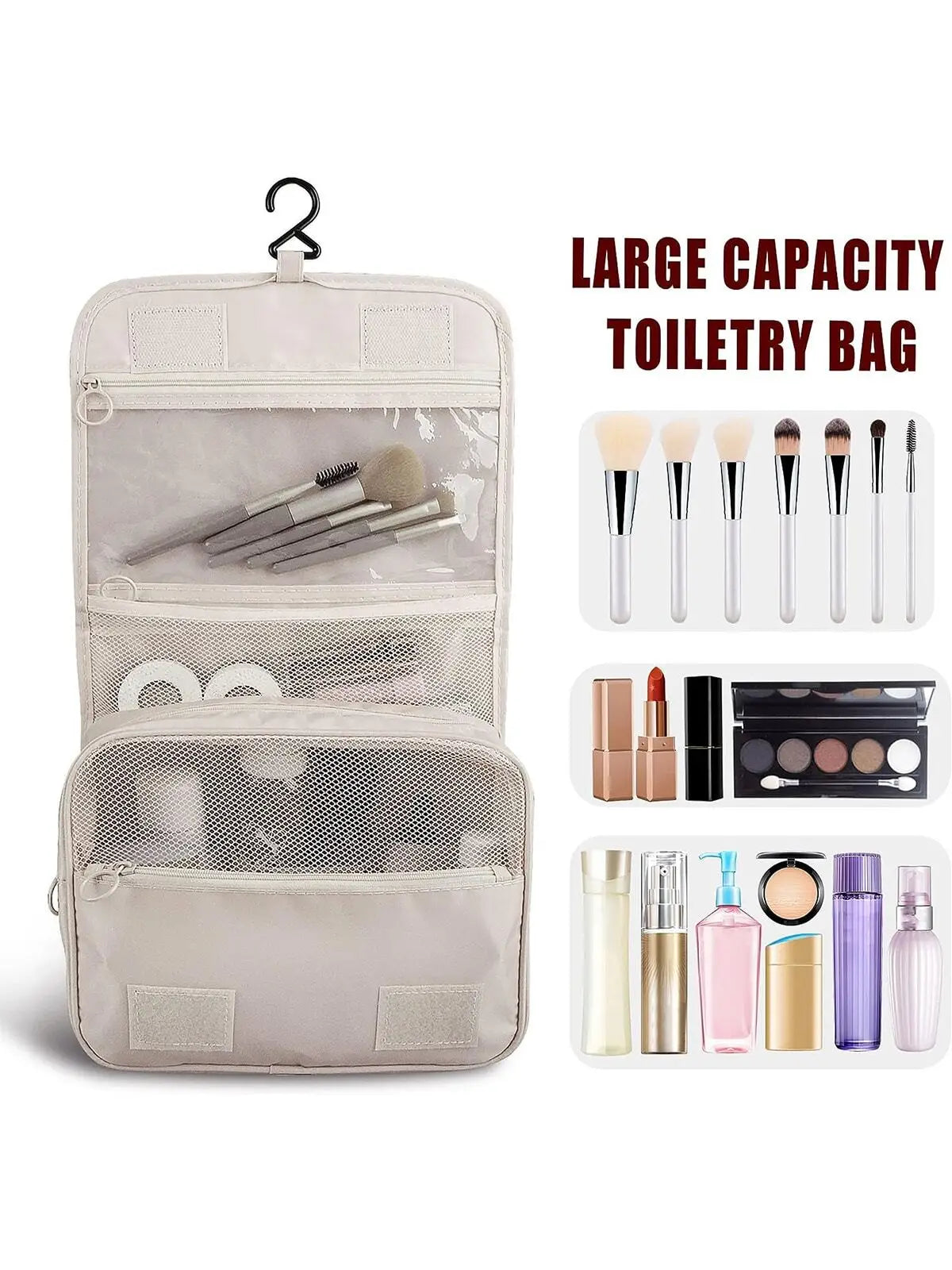 Waterproof Travel Makeup Bag – Hanging Toiletry & Cosmetics Organizer