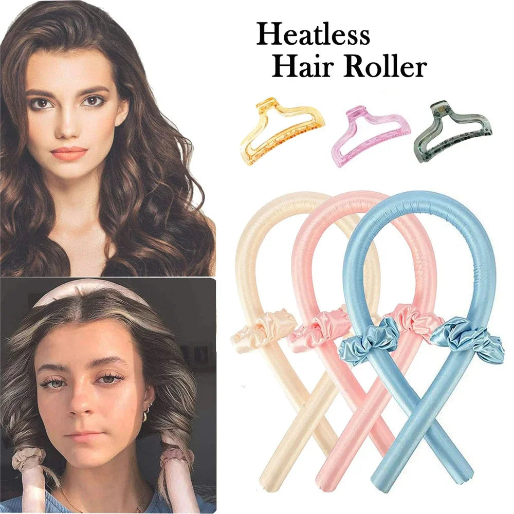 Heatless Silk Curling Rod Headband – Soft, No Heat Hair Rollers