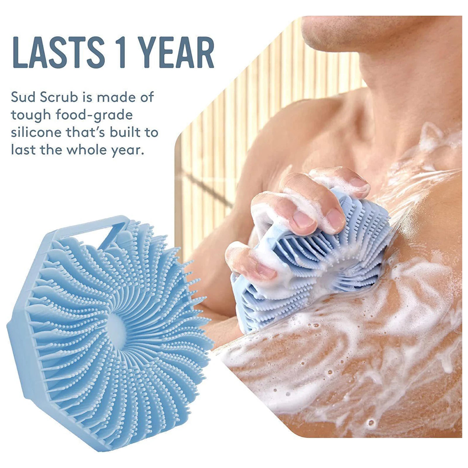 Polygon Silicone Body Scrubber & Bath Brush