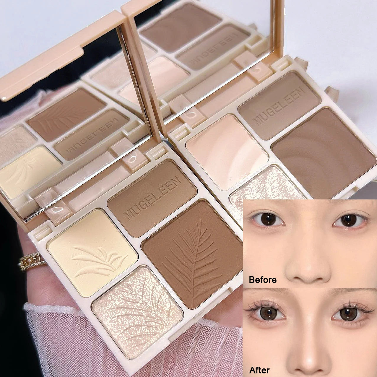 4-Color Highlighter & Contour Palette – 3D Face & Eye Brightening
