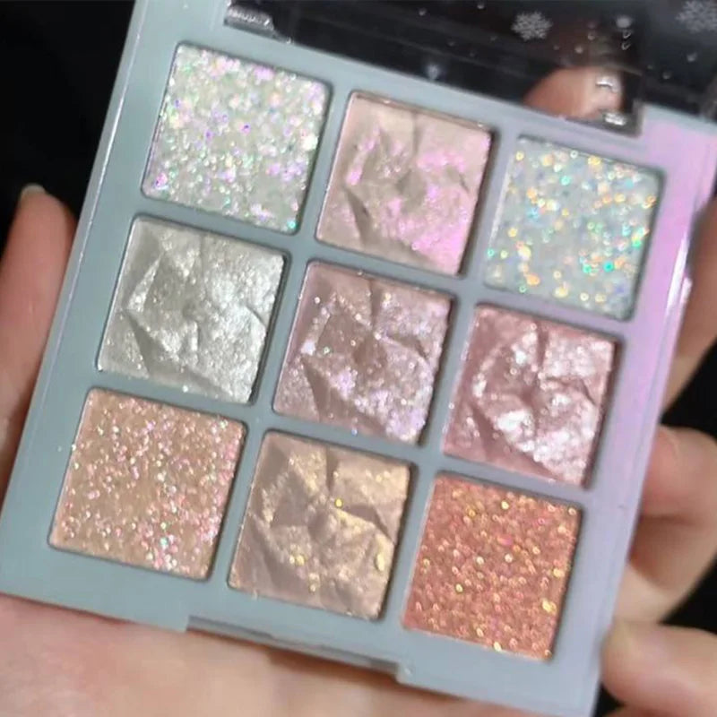 9-Color Glitter Snowflake Eyeshadow Palette