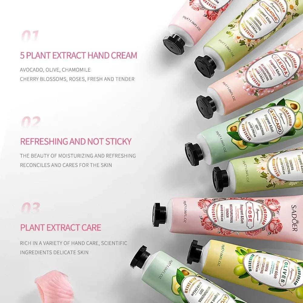 SADOER Fruit Plant Hand Cream Set – 5pcs