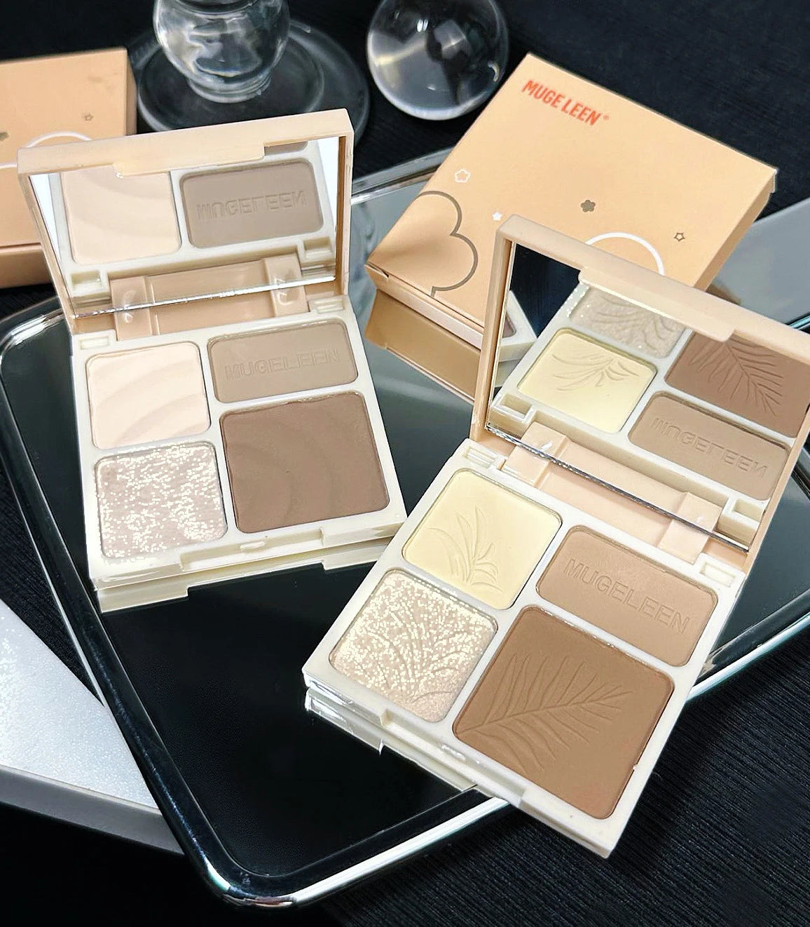 4-Color Highlighter & Contour Palette – 3D Face & Eye Brightening
