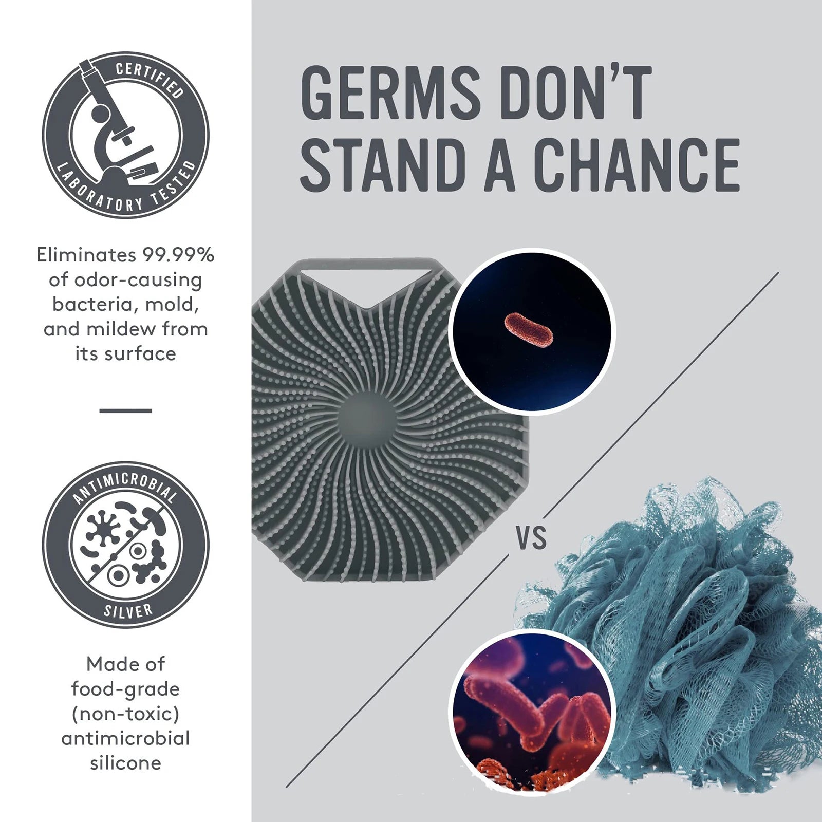 Polygon Silicone Body Scrubber & Bath Brush