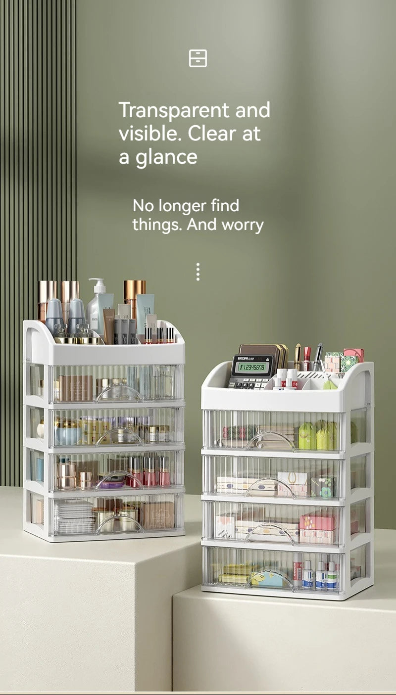 Desktop Storage Box Storage Drawer Hair Decoration Multi-layer Storage Cabinet Cosmetics Jewelry Box Stationery Multi-functional