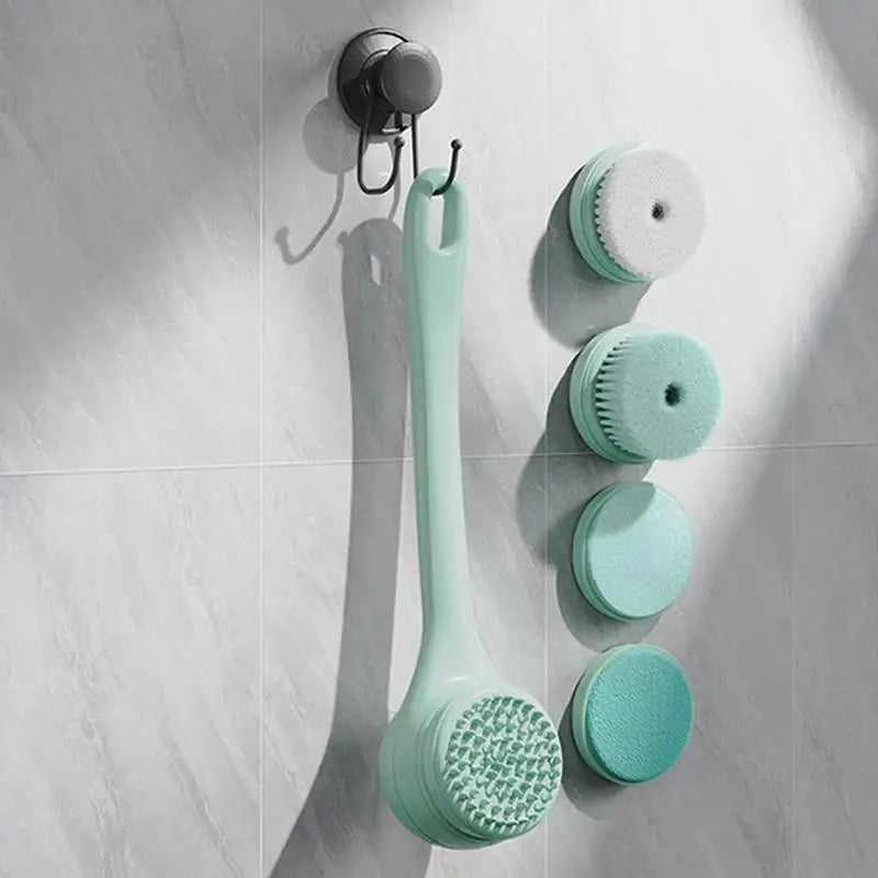 Long Handle Electric Shower Brush & Silicone Scrubber