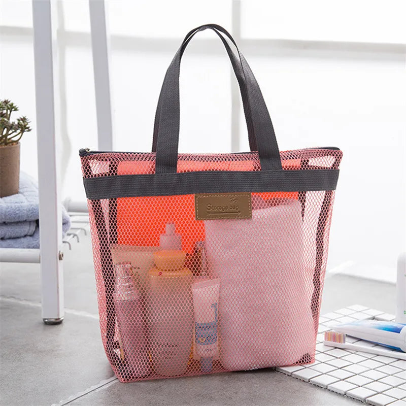 Mesh Travel Toiletry Bag – Portable Hanging Cosmetic Organizer Pouch