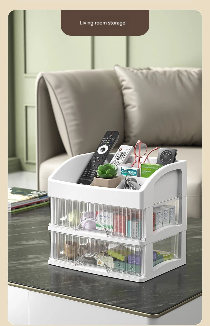 Desktop Storage Box Storage Drawer Hair Decoration Multi-layer Storage Cabinet Cosmetics Jewelry Box Stationery Multi-functional