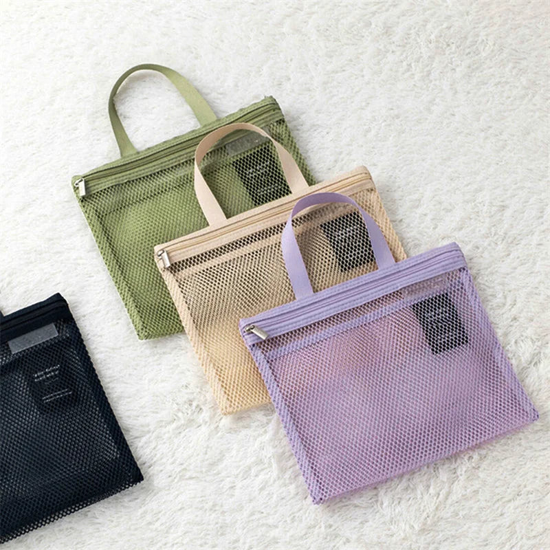 Mesh Travel Toiletry Bag – Portable Hanging Cosmetic Organizer Pouch