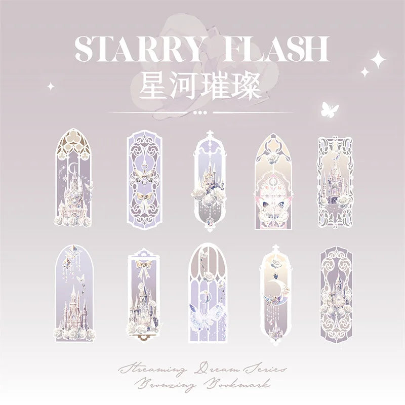 10pcs Fluorescent Dream Series Bookmarks – Kawaii PVC Page Markers