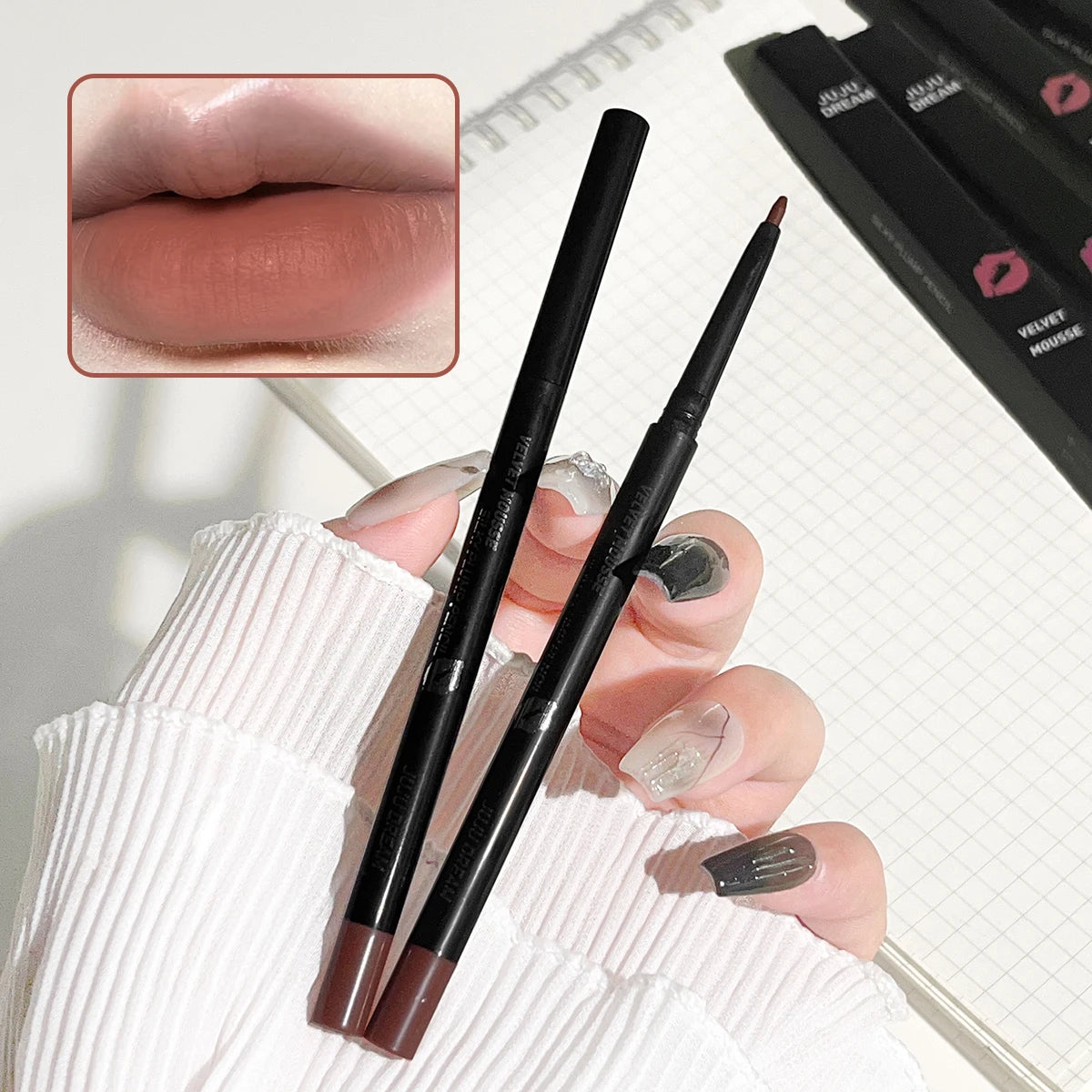 Waterproof Matte Lip Liner – Long-Lasting, Non-Stick, 5 Hydrating Shades