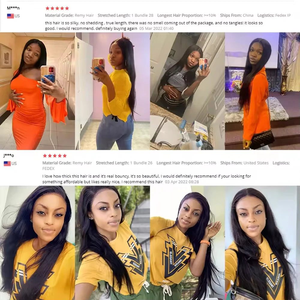 100% Human Hair Straight Bundles – 40 Inch Remy Extensions