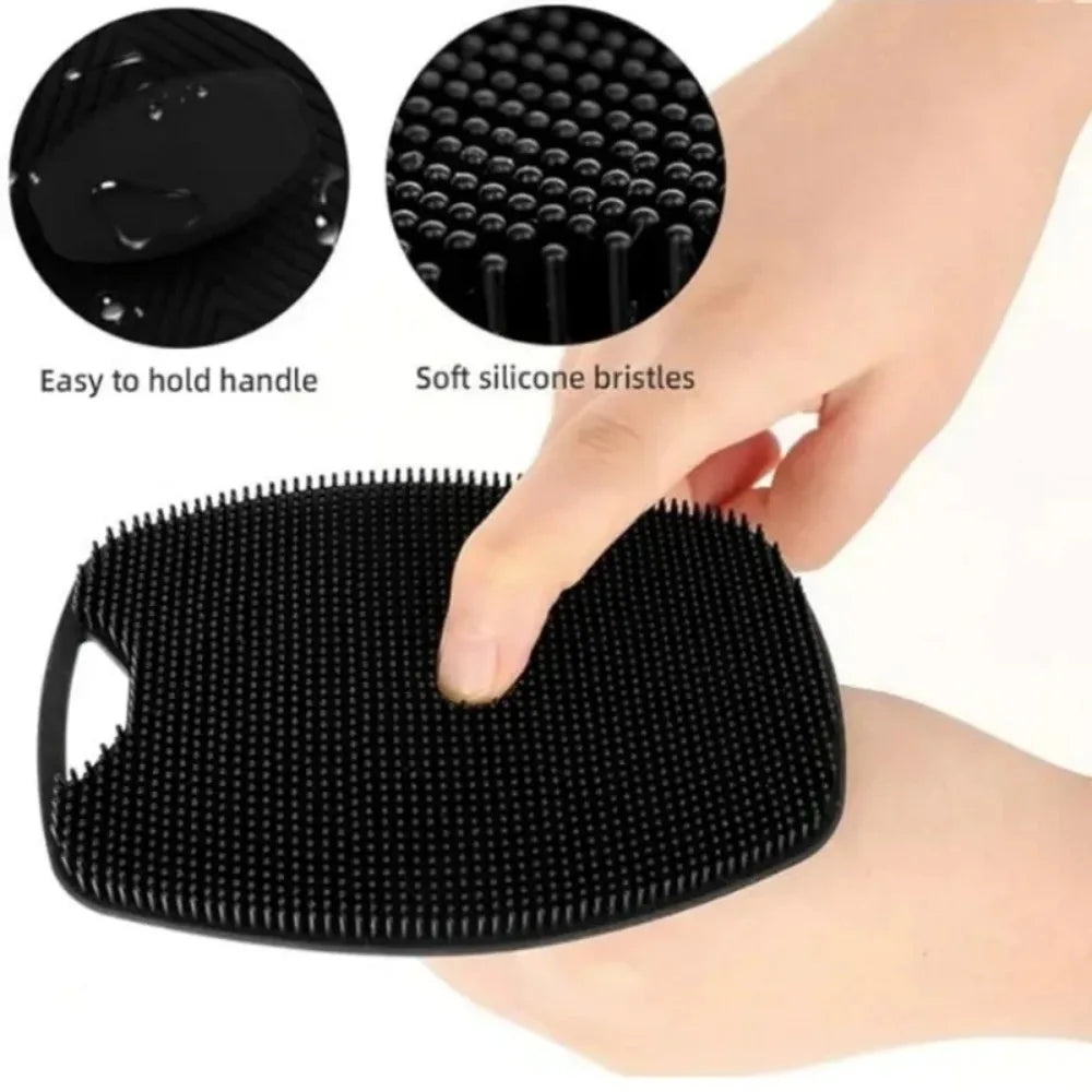 Soft Silicone Body Exfoliating Brush – Gentle Manual Shower Scrubber