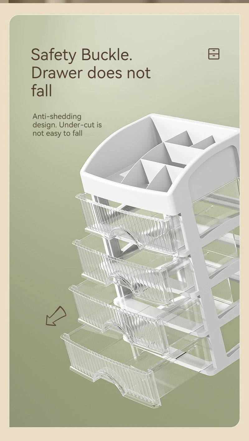 Desktop Storage Box Storage Drawer Hair Decoration Multi-layer Storage Cabinet Cosmetics Jewelry Box Stationery Multi-functional