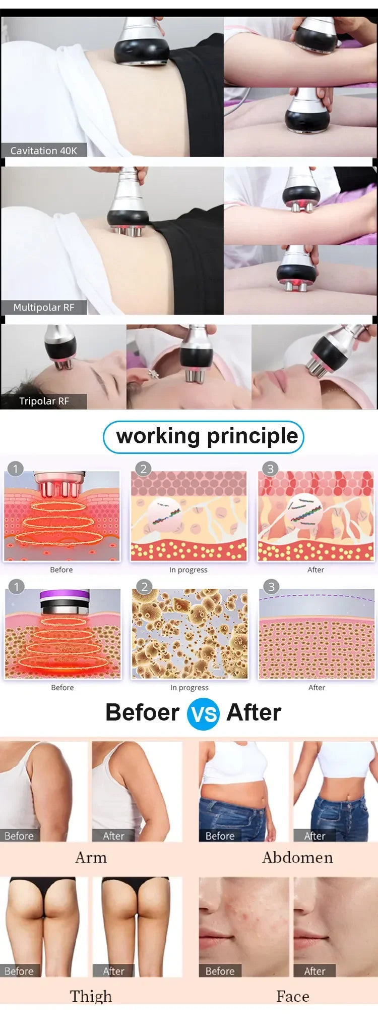 4-in-1 40K Ultrasonic Cavitation Body Tool