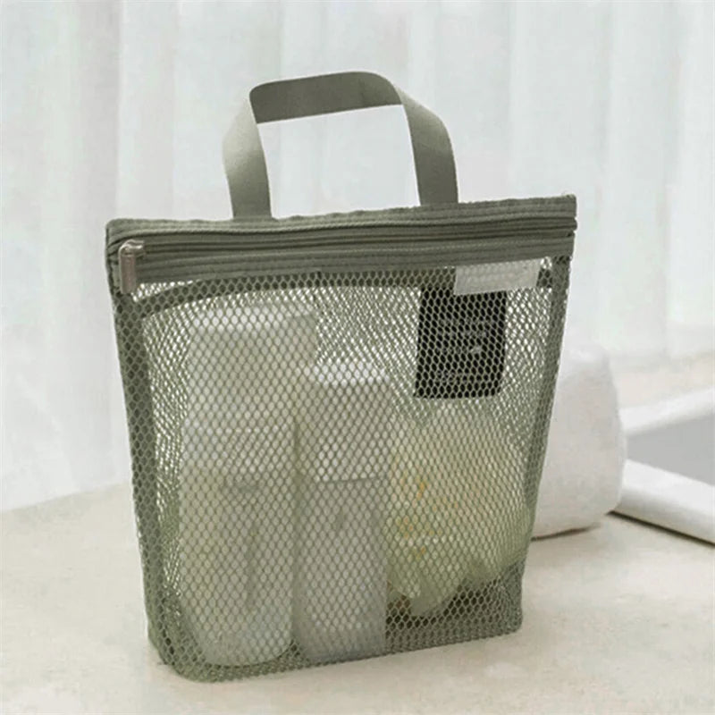 Mesh Travel Toiletry Bag – Portable Hanging Cosmetic Organizer Pouch
