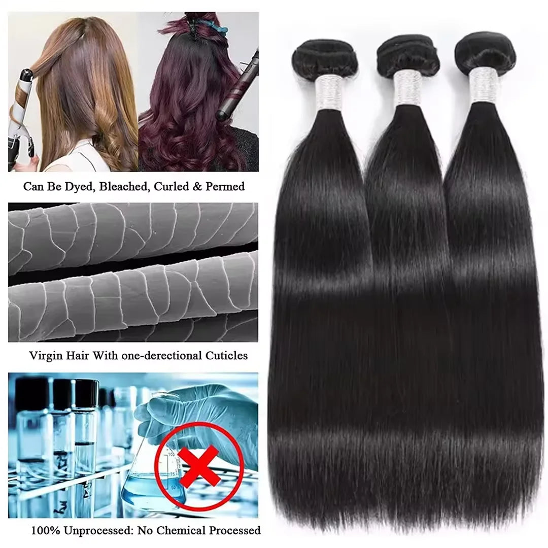 100% Human Hair Straight Bundles – 40 Inch Remy Extensions