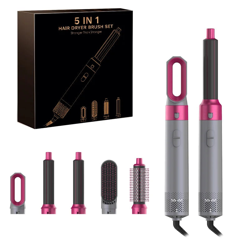 5-in-1 Professional Hair Styling Set – Dryer, Curler & Straightener