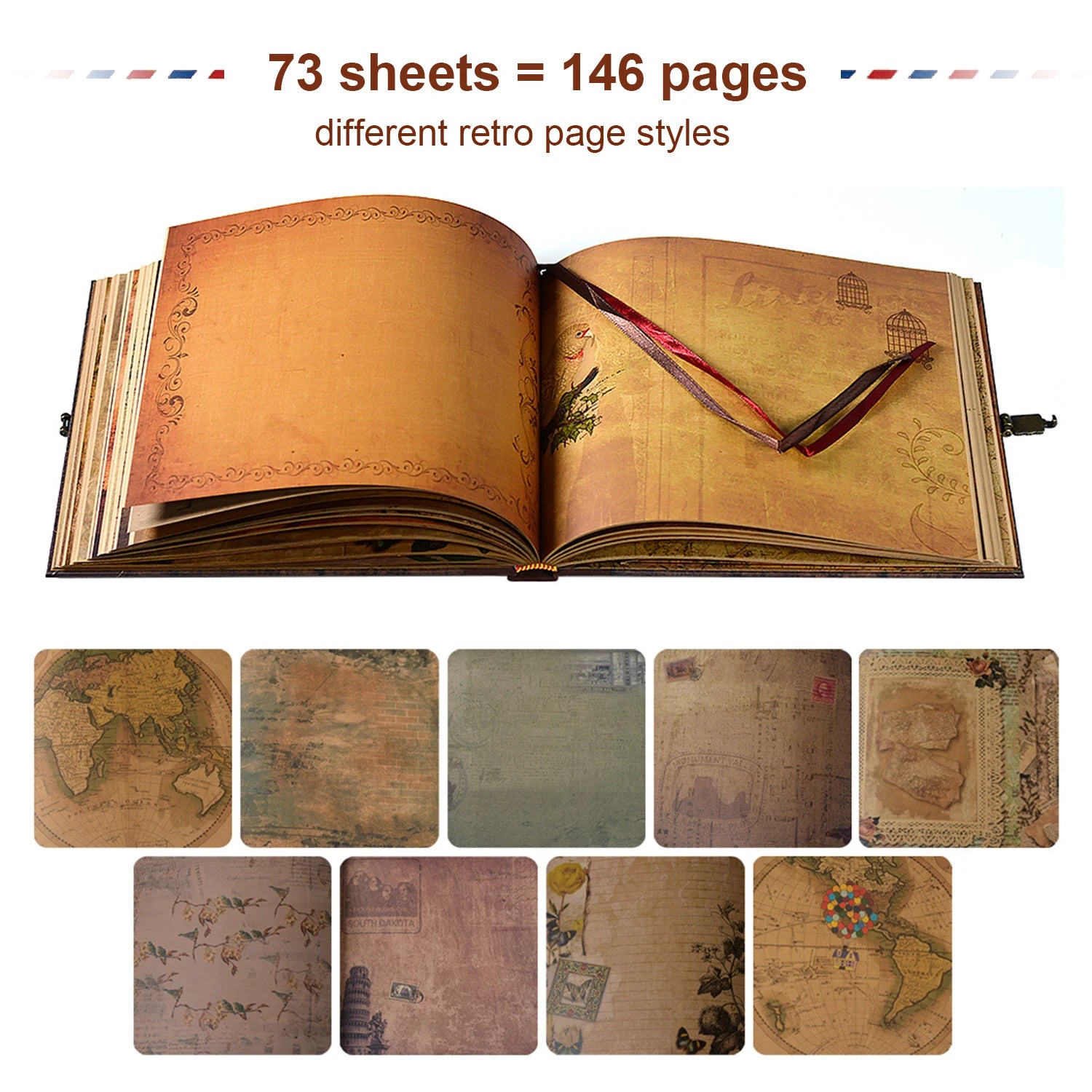 Our Adventure Book – 146-Page Retro DIY Scrapbook Album