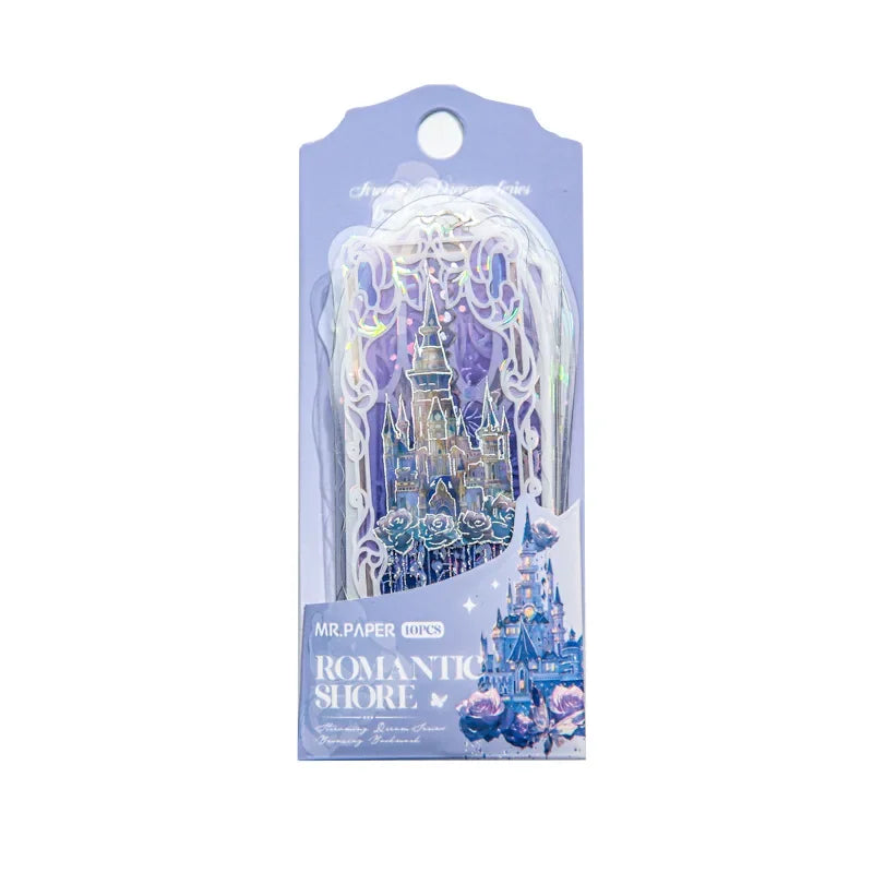 10pcs Fluorescent Dream Series Bookmarks – Kawaii PVC Page Markers