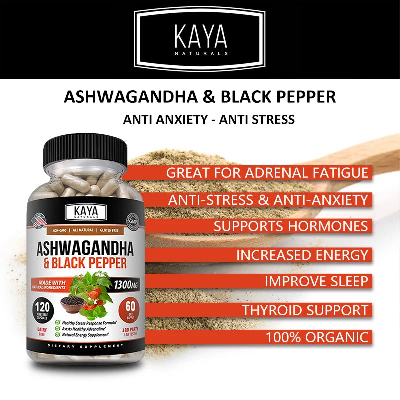 Organic Ashwagandha Root & Black Pepper Extract