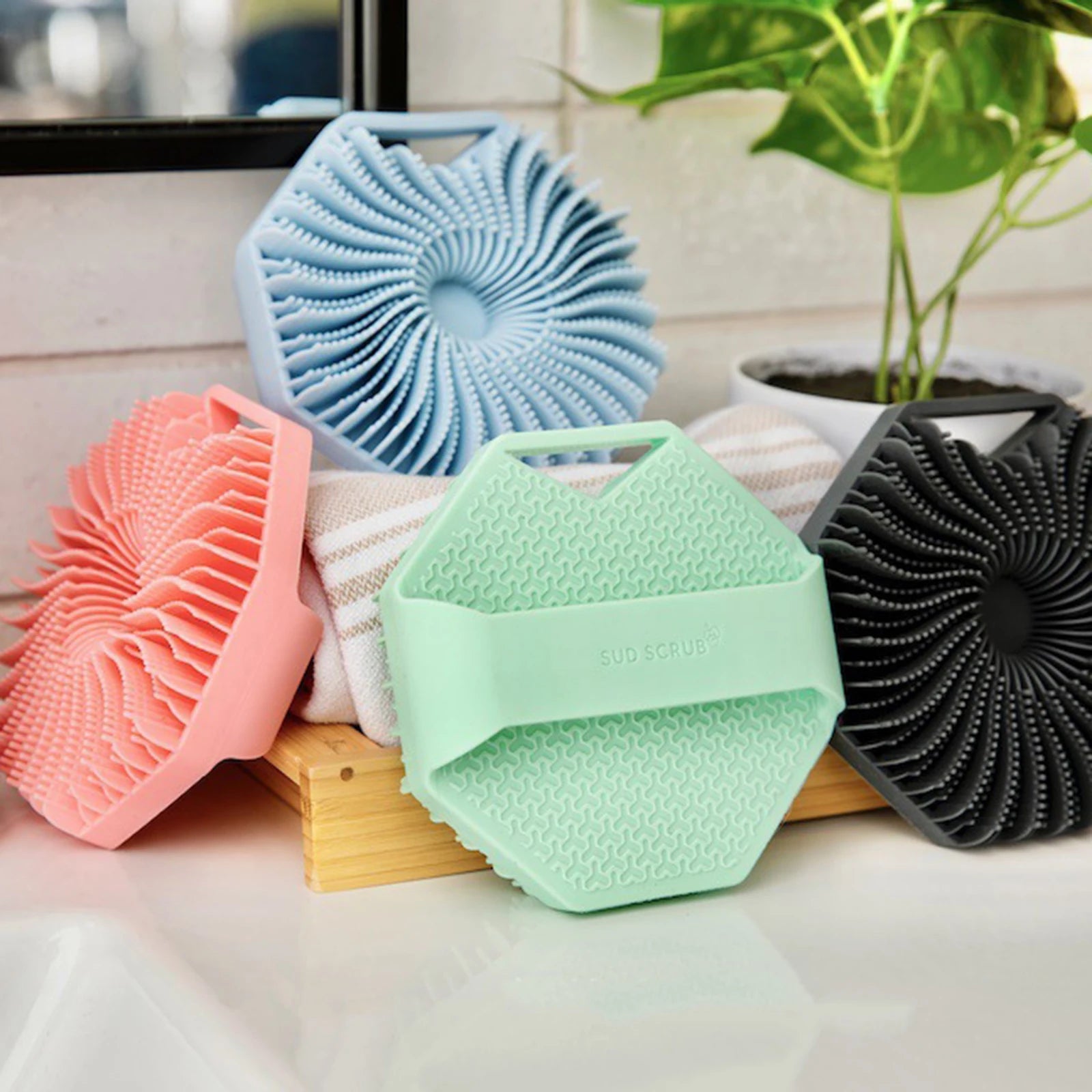 Polygon Silicone Body Scrubber & Bath Brush