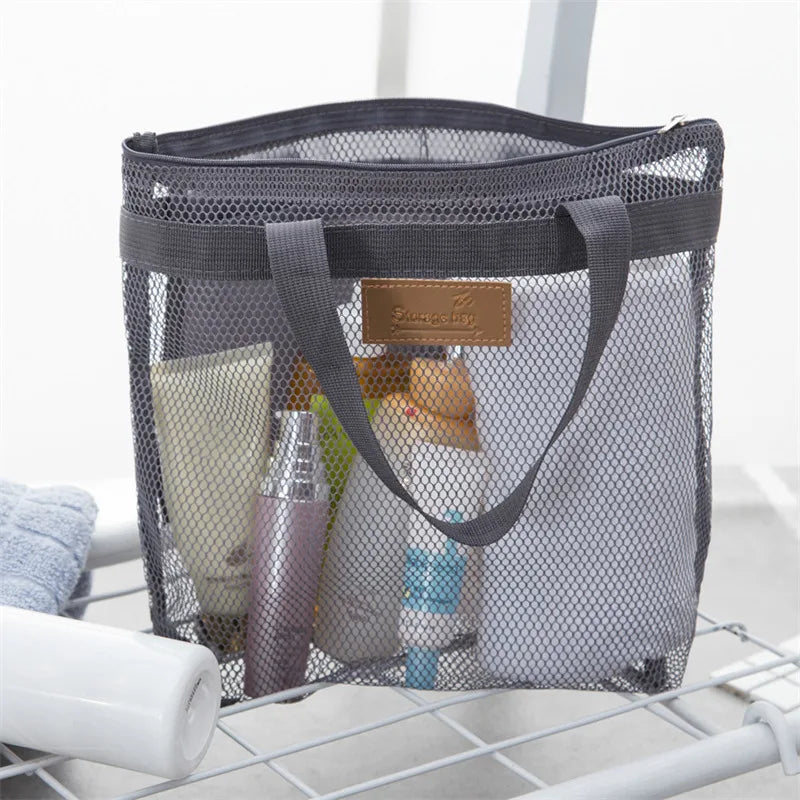 Mesh Travel Toiletry Bag – Portable Hanging Cosmetic Organizer Pouch