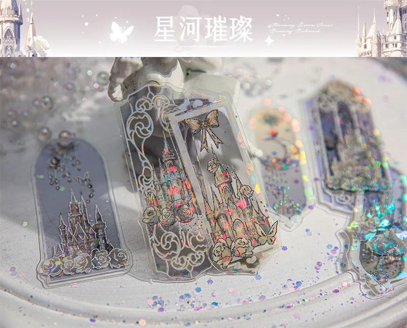 10pcs Fluorescent Dream Series Bookmarks – Kawaii PVC Page Markers