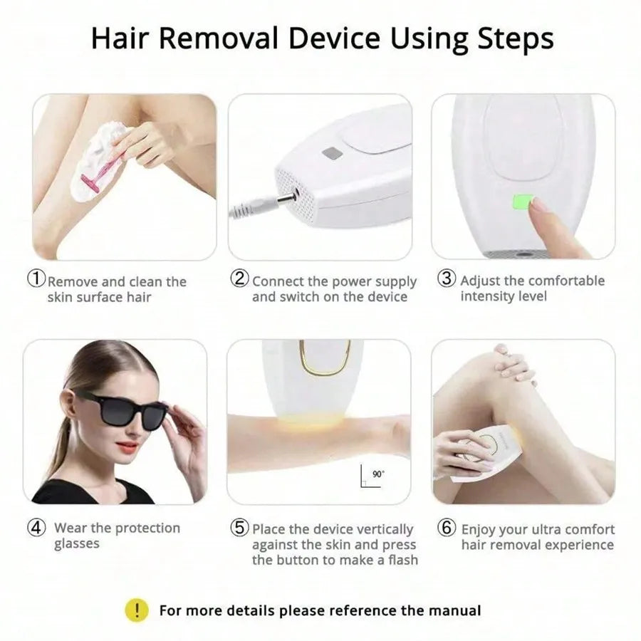 All-in-One Hair Removal Device – Permanent Hair Reduction for Body & Bikini Areas