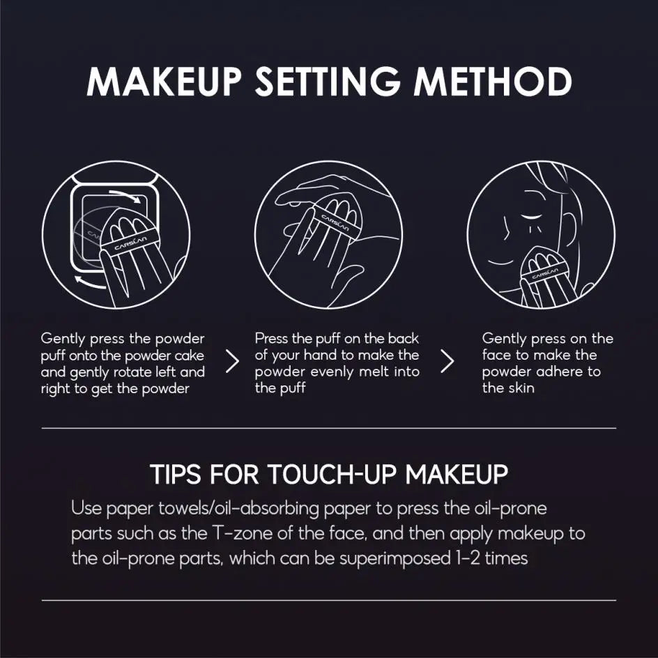 CARSLAN Stay Matte Pressed Powder – 24H Oil Control & Translucent Setting Powder