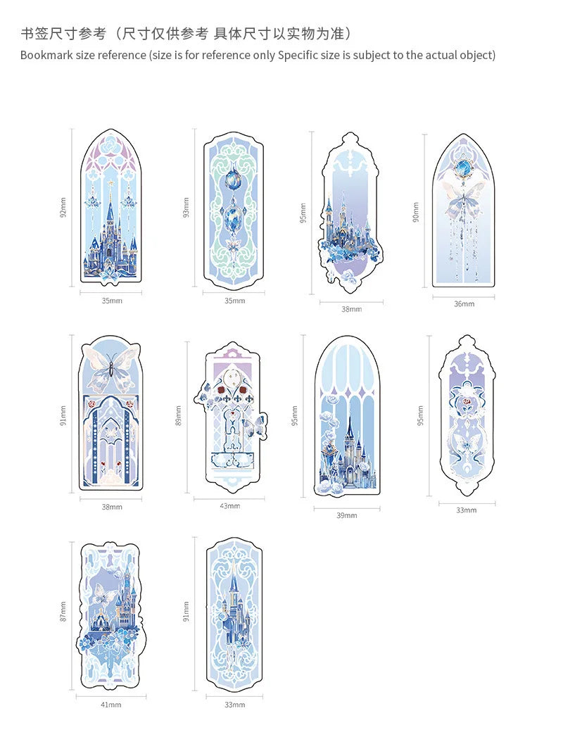 10pcs Fluorescent Dream Series Bookmarks – Kawaii PVC Page Markers