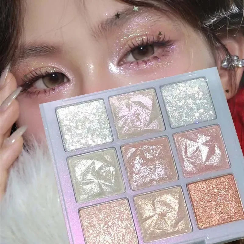 9-Color Glitter Snowflake Eyeshadow Palette