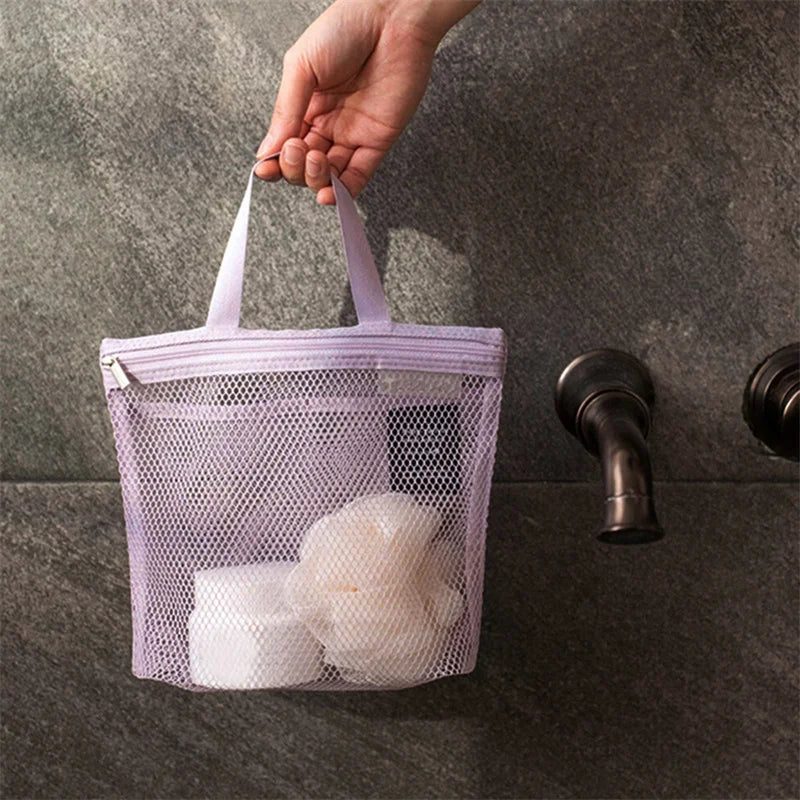 Mesh Travel Toiletry Bag – Portable Hanging Cosmetic Organizer Pouch