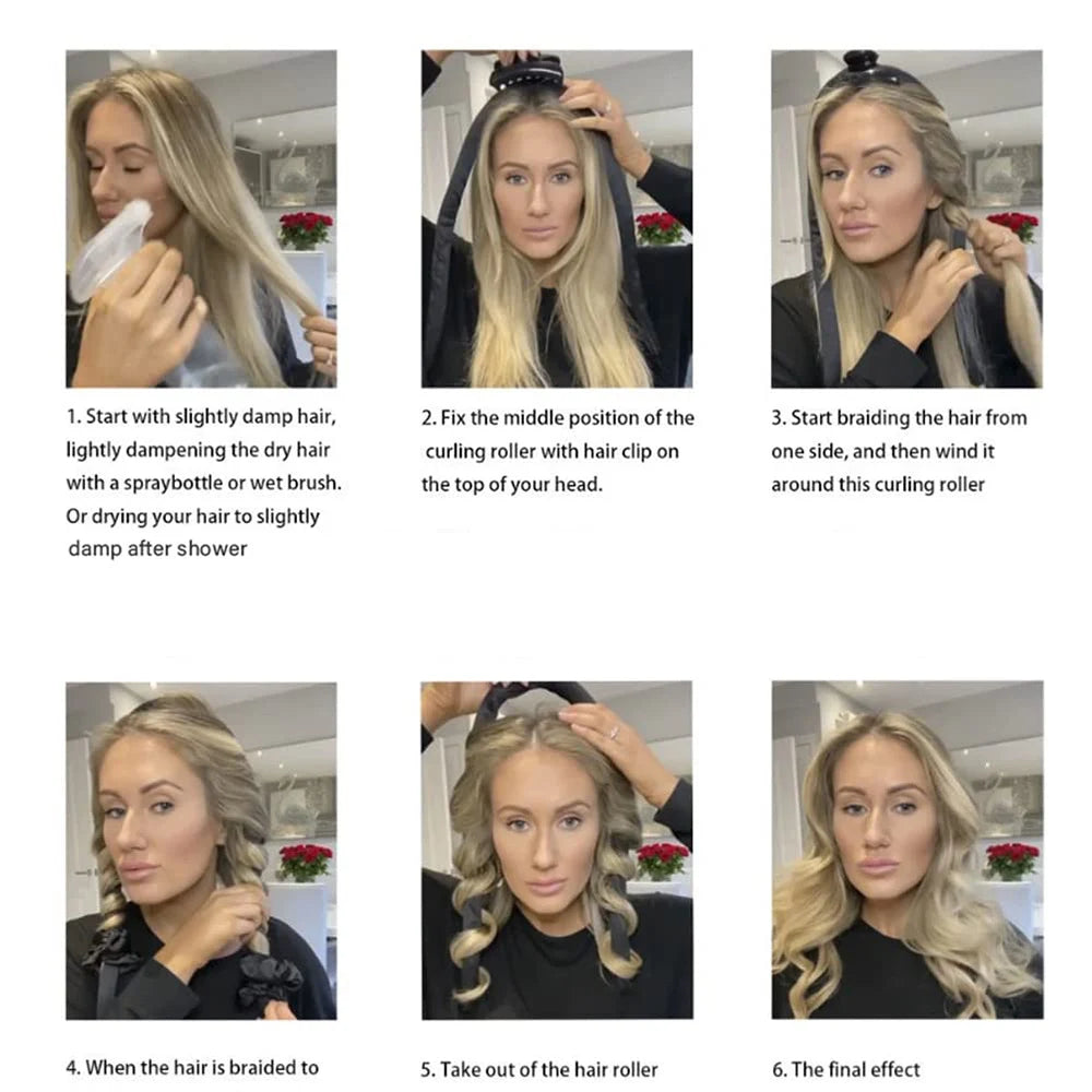 Heatless Silk Curling Rod Headband – Soft, No Heat Hair Rollers