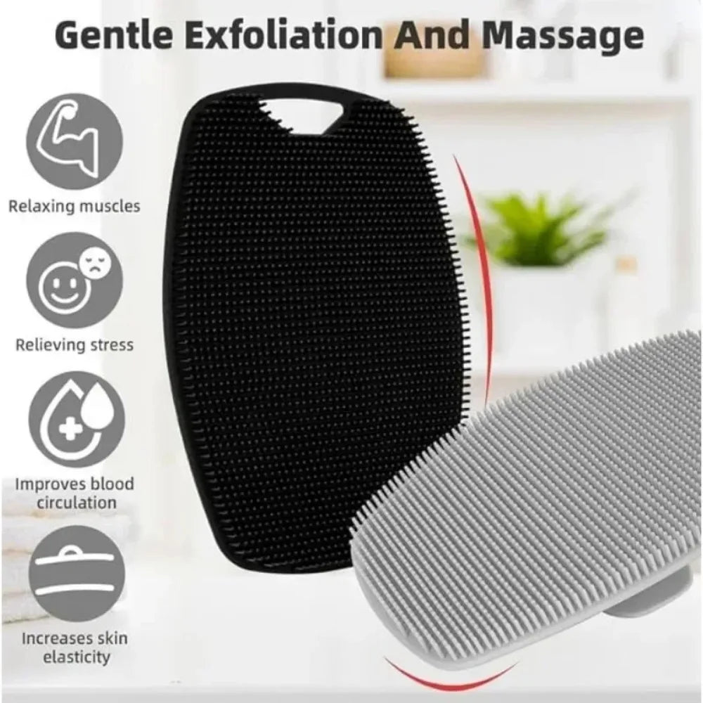 Soft Silicone Body Exfoliating Brush – Gentle Manual Shower Scrubber