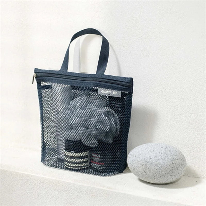 Mesh Travel Toiletry Bag – Portable Hanging Cosmetic Organizer Pouch