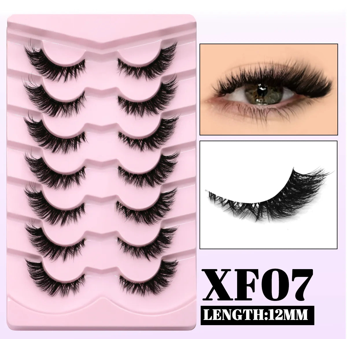 GROINNEYA Cat Eye Faux Mink Lashes – Natural Long with Clear Band