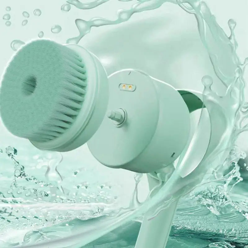 Long Handle Electric Shower Brush & Silicone Scrubber