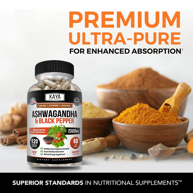 Organic Ashwagandha Root & Black Pepper Extract